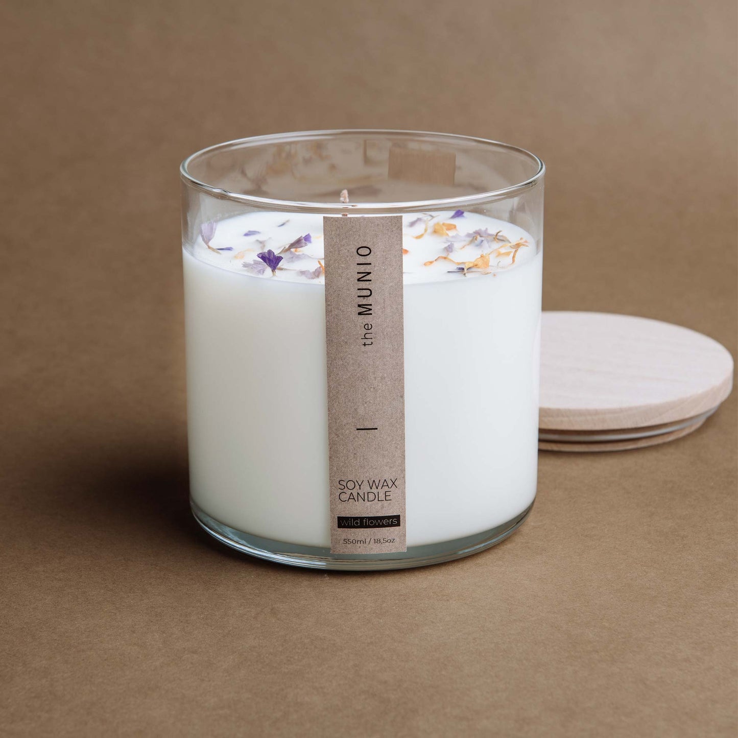 Wild flowers candle in glass votive