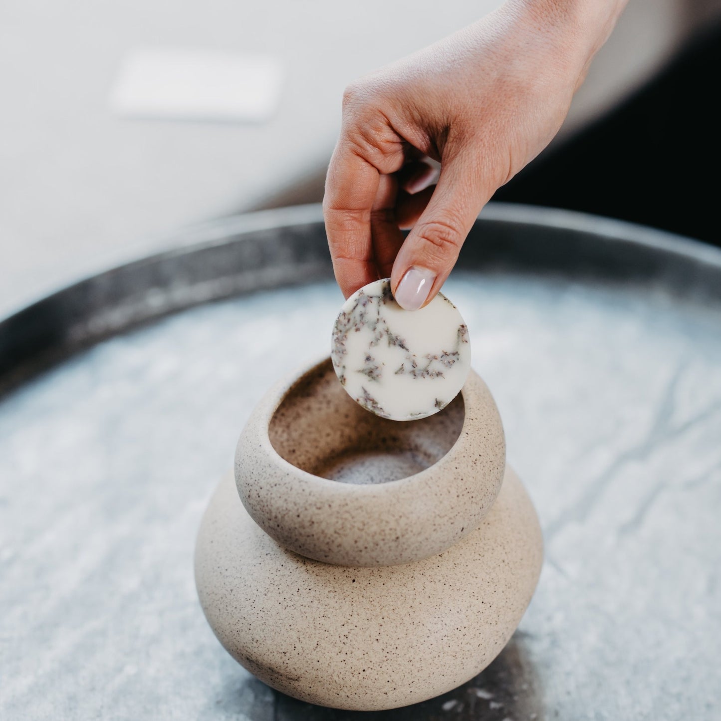 Beige ceramic wax warmer