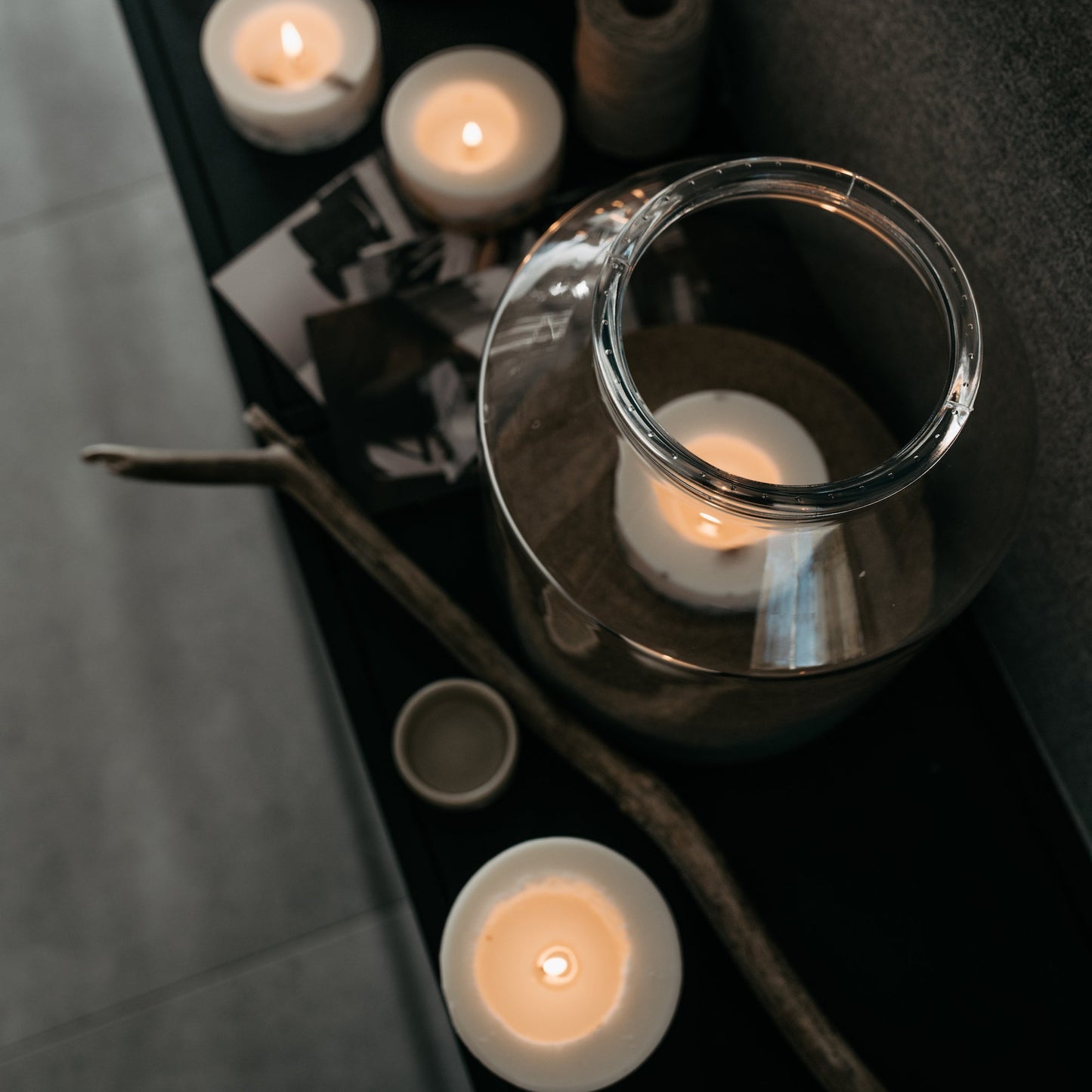 Heather mini pillar candle