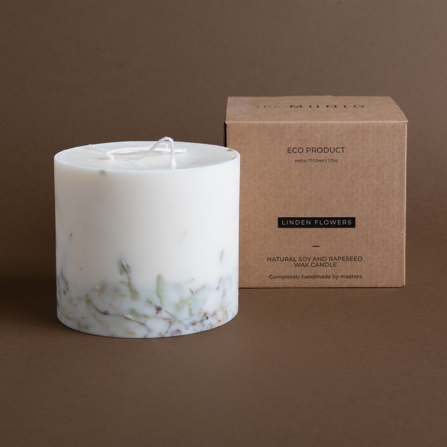 Linden flowers large 3-wick pillar candle