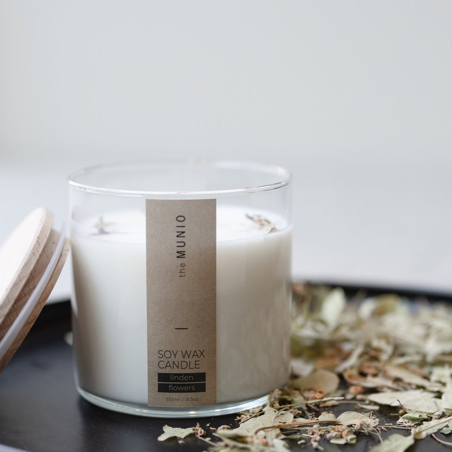 Linden flowers candle in glass votive
