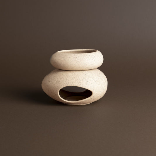 Fundidor de cera de cerámica beige