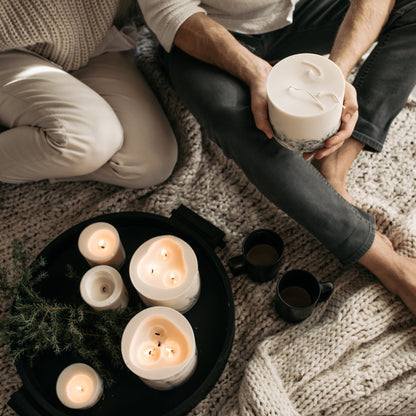 Rose large 3-wick pillar candle